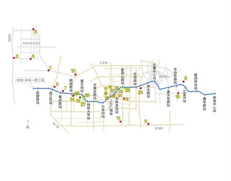 郑州地铁一号线站点分布 路线图河南旅游资讯网–旅游图片